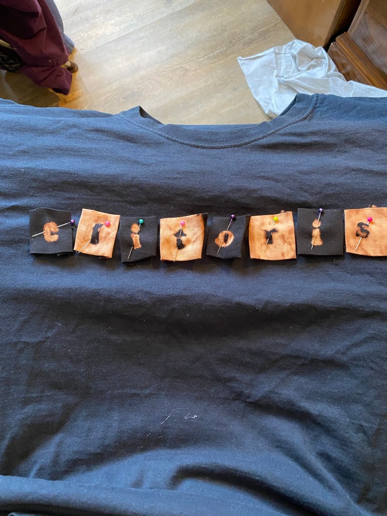 pieces of bleach lettering that spell out the word "clitoris"